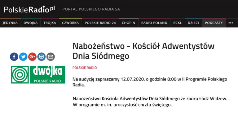 Adwentystyczne nabożeństwo w Polskim Radiu